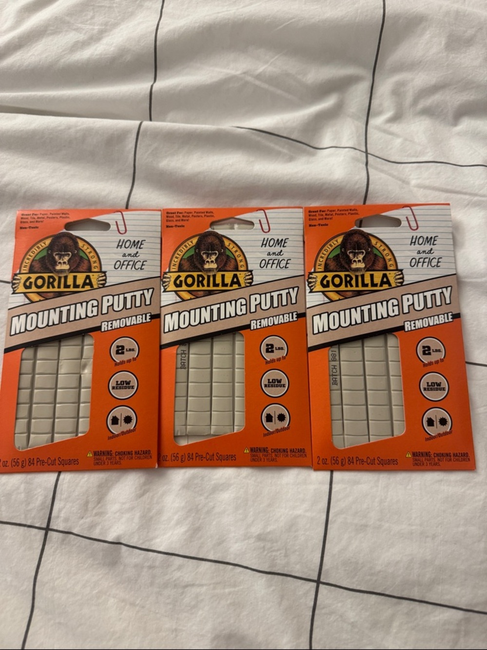 Gorilla Mounting Putty Removable - 3 Pack - White
